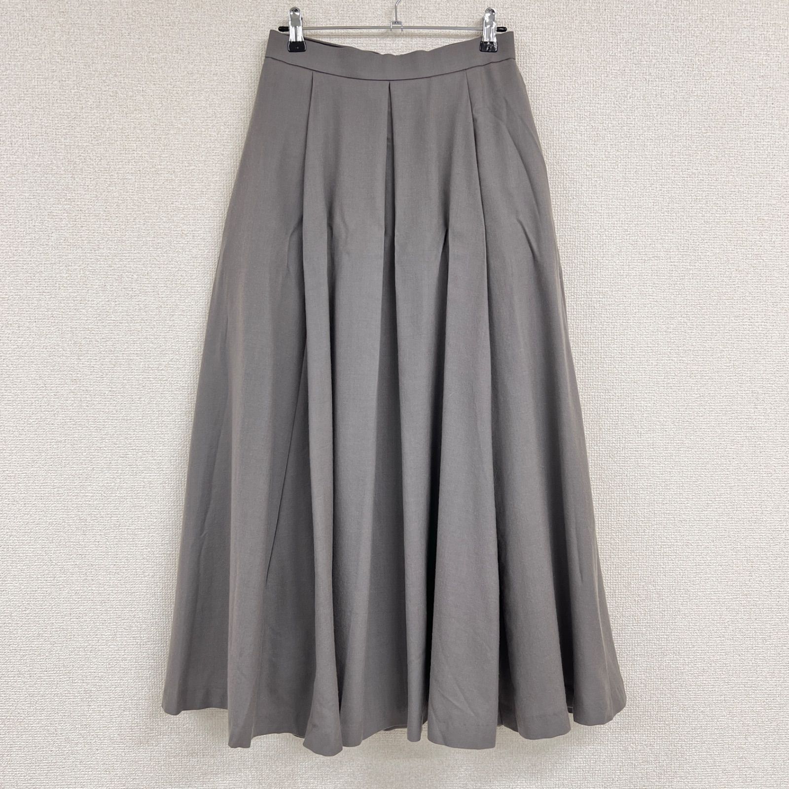 美品　エブール ebure プリーツスカート　スカート　ロング　36 グレー 美品✨エブール ebure プリーツスカート ウール ロング グレー 36