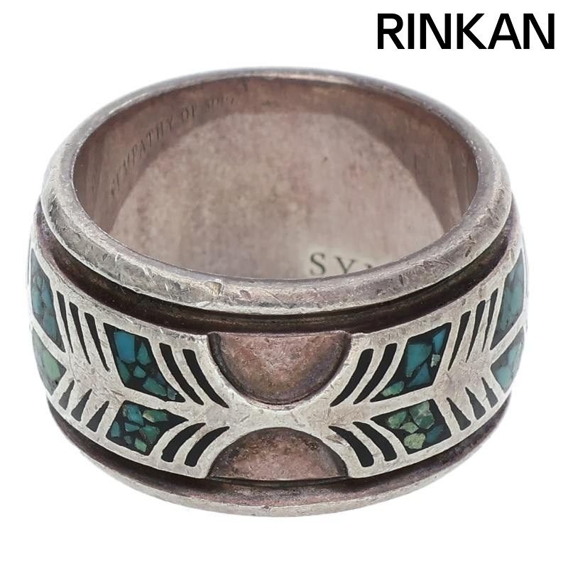 シンパシーオブソウル フェザーインレイ ターコイズシルバーリング メンズ 8 5号 12 28～1 6 発送 問い合わせ遅延