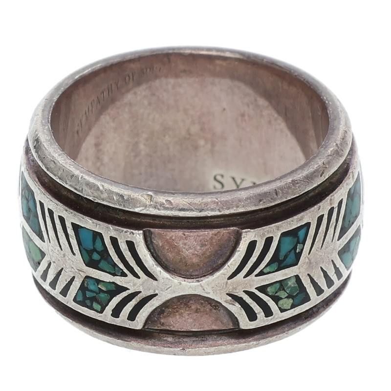 シンパシーオブソウル フェザーインレイ ターコイズシルバーリング メンズ 8 5号 12 28～1 6 発送 問い合わせ遅延