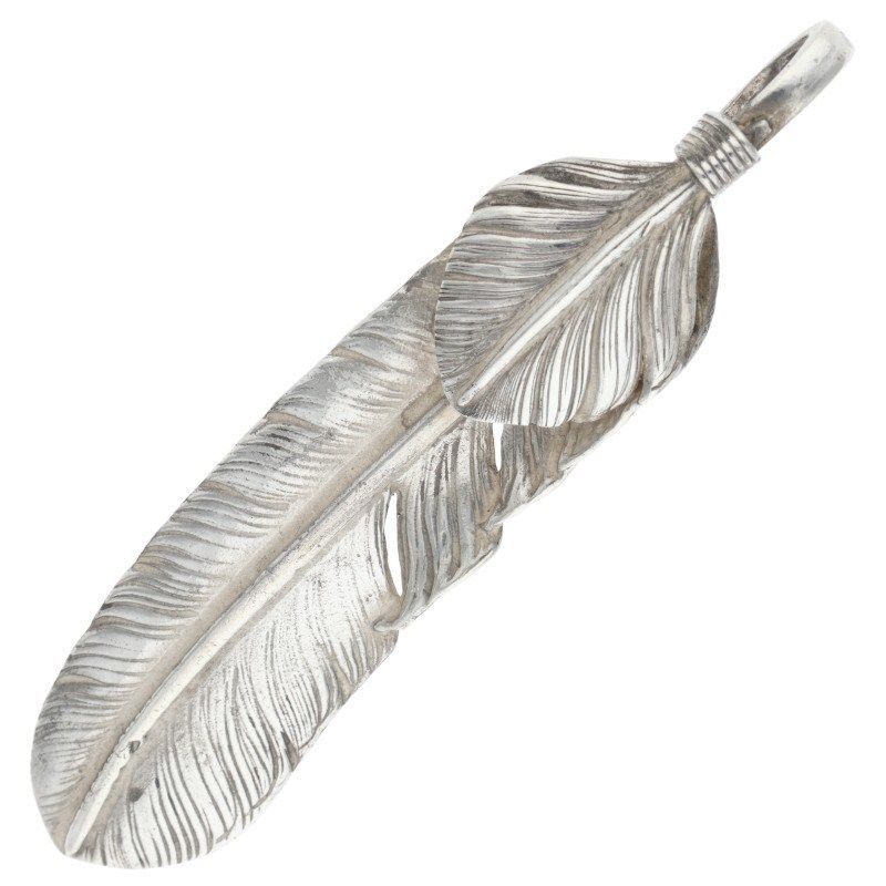 ゴローズ 上銀特大フェザー 左向き ネックレストップ メンズ 特大 ※12