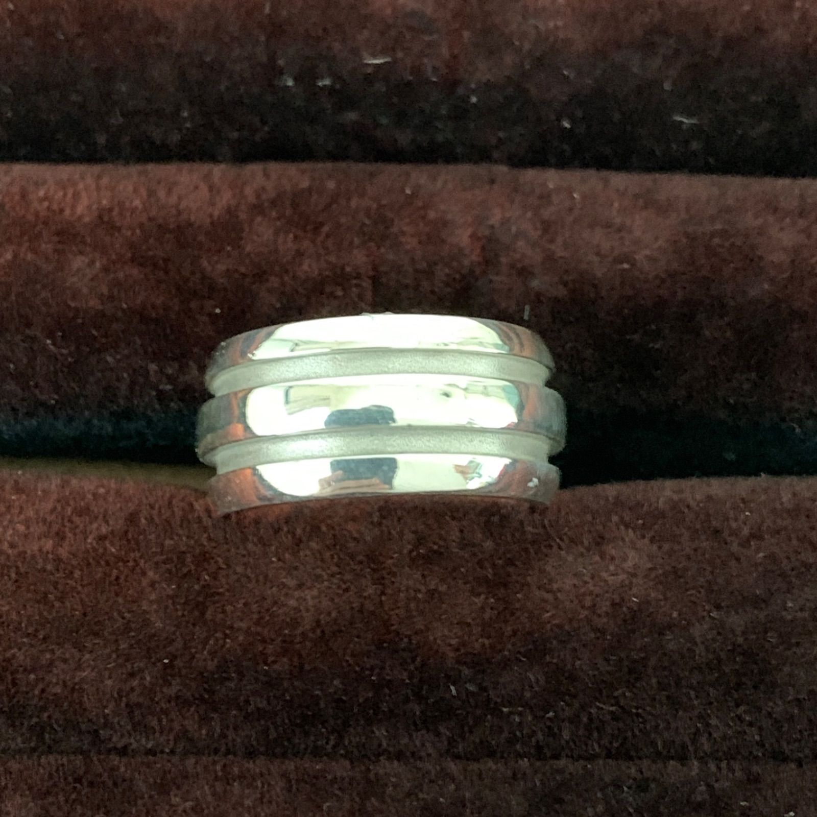 未使用に近い】ティファニー Tiffany グルーブドダブルライン SV925 