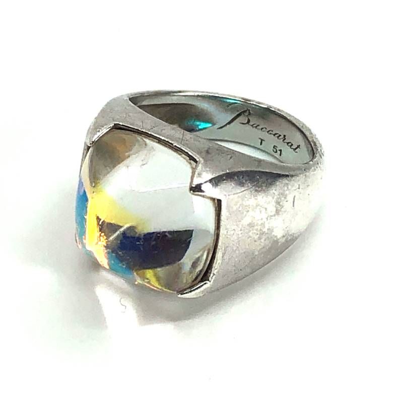 Baccarat バカラ／メディチ リング／クリスタルグラス・SV925／11.5号