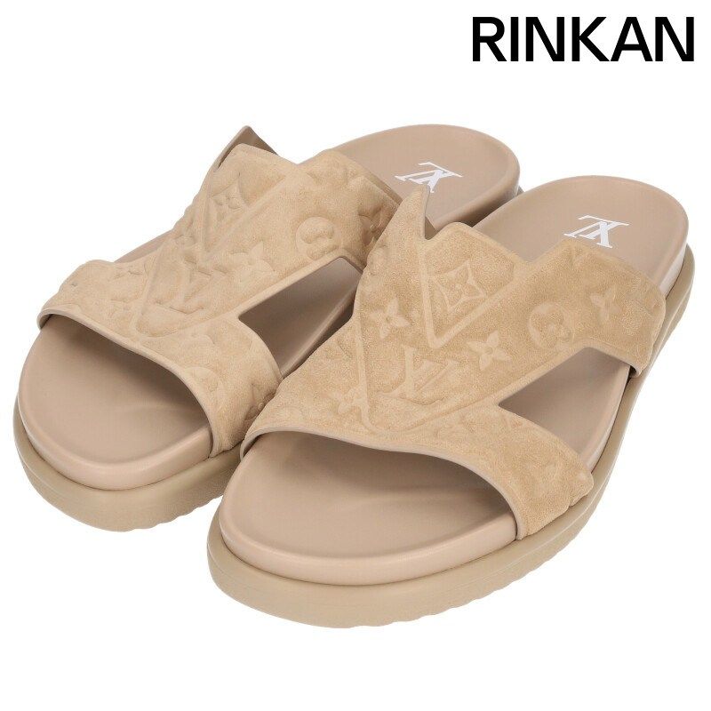 Louis Vuitton ベージュ スエード ミュール ルイヴィトン FD0235 オアシス・ライン モノグラムスエード ミュール