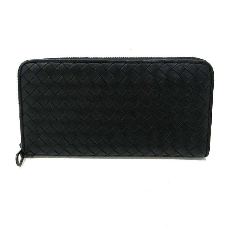 BOTTEGA VENETA ボッテガヴェネタ ラウンドファスナー長財布 イントレチャート ブラック 125