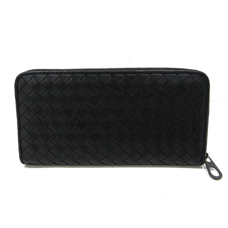 BOTTEGA VENETA ボッテガヴェネタ ラウンドファスナー長財布 イントレチャート ブラック 125