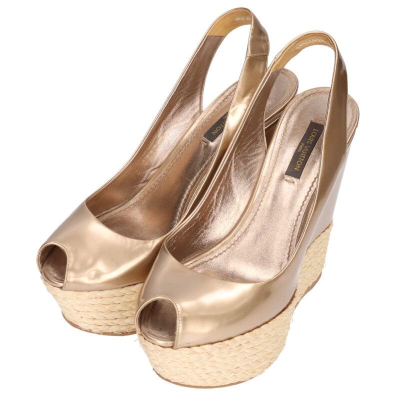 ルイヴィトン エスパドリーユウェッジソールサンダル レディース 36