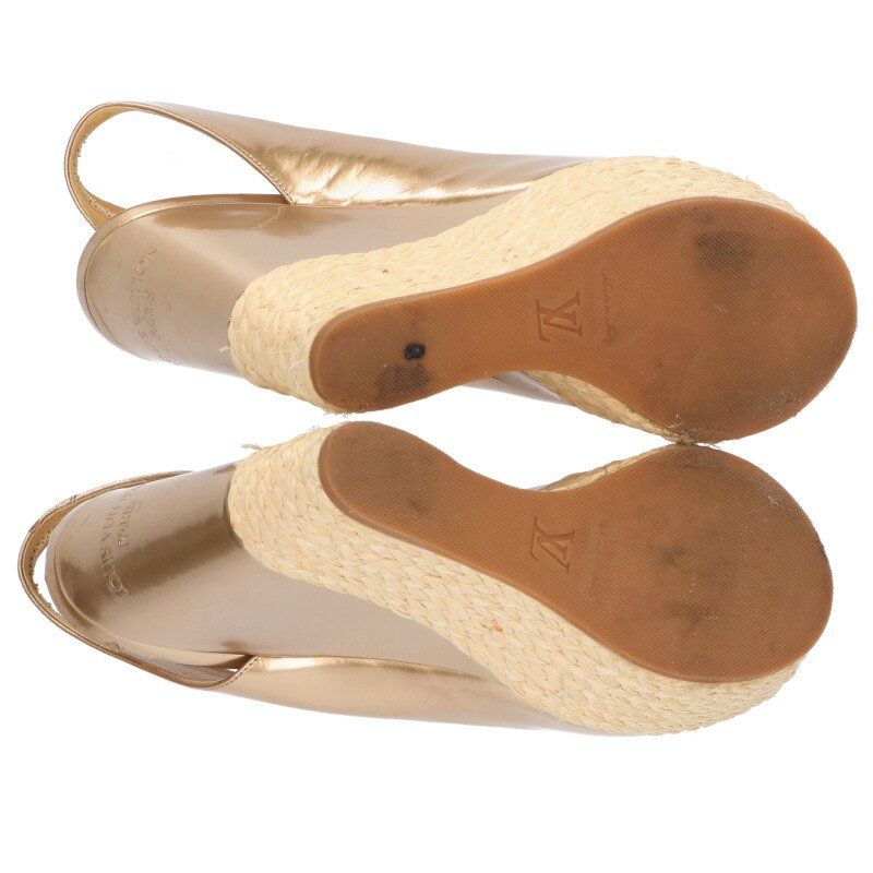 ルイヴィトン エスパドリーユウェッジソールサンダル レディース 36