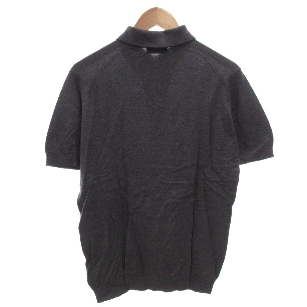 ジョンスメドレー JOHN SMEDLEY ポロシャツ ニット コットン M グレー