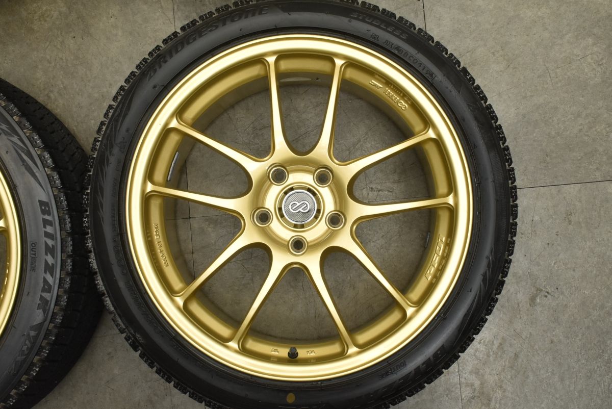 バリ溝 美品】ENKEI エンケイ PF01 18in 8.5J+48 PCD114.3 ブリザック 
