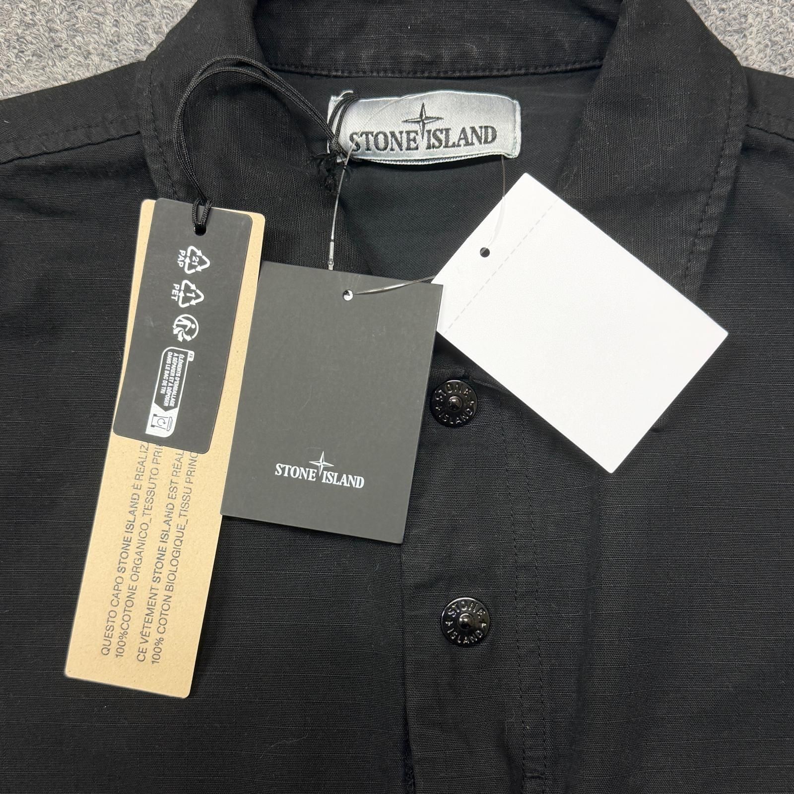 国内正規 参考上代101200円 STONE ISLAND 25AW Ripstop Zip Shirt