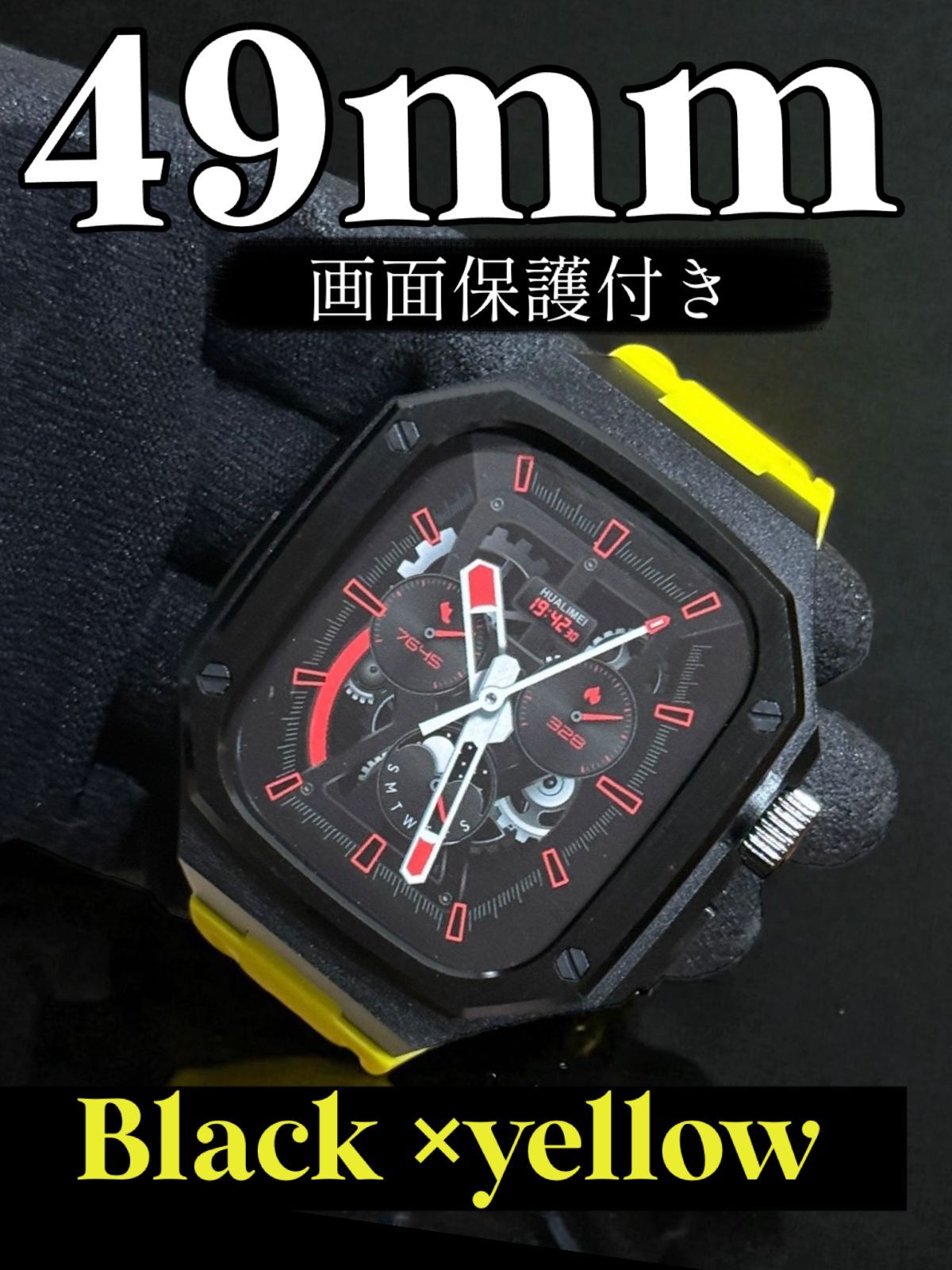 アップルウォッチラバー バンド ベルト Apple Watch カバー 画面保護 ケース 49 mm ウルトラ ultra カスタム メタル 118