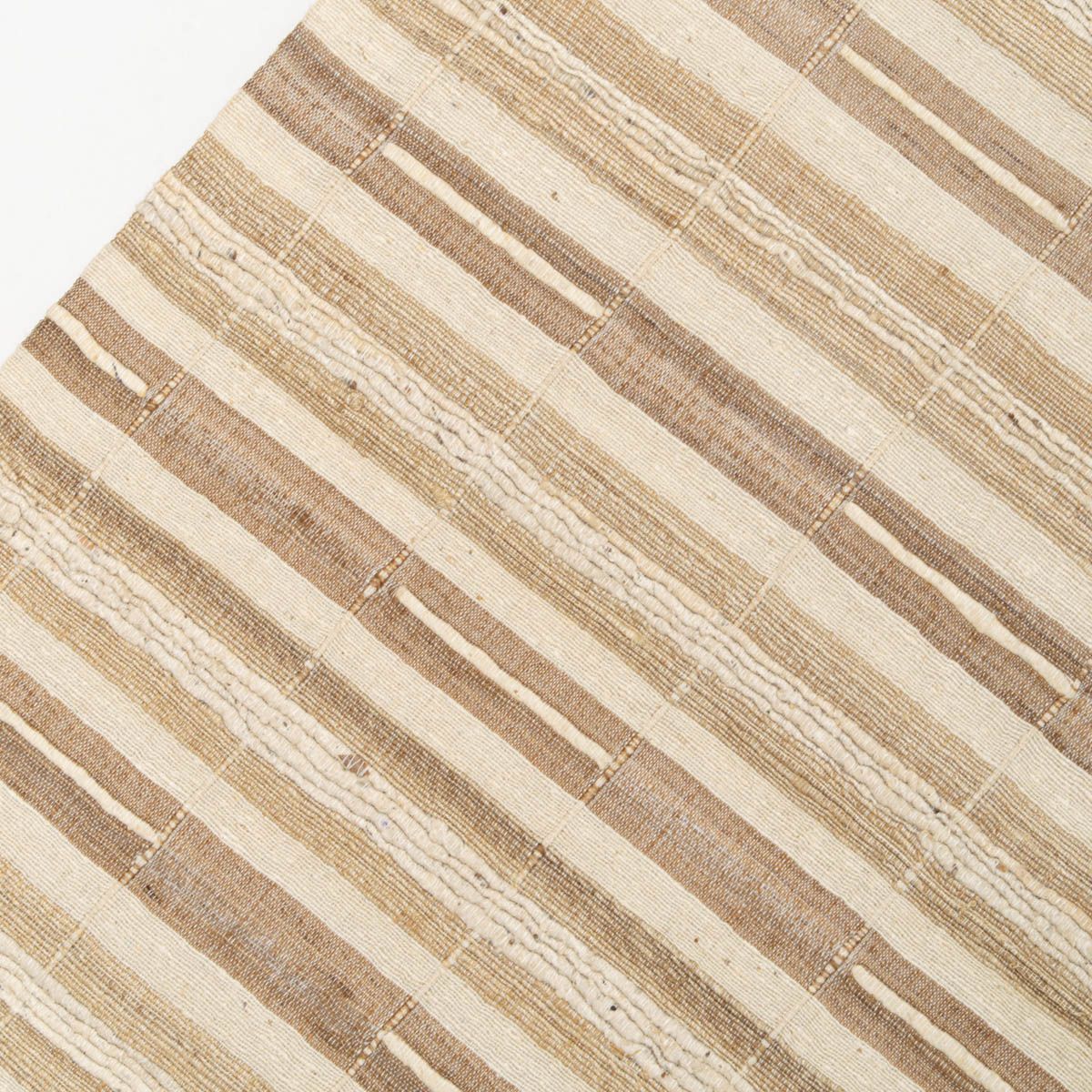 未使用品】洒落袋帯 野蚕紬 ムガシルク ボーダー柄 ナチュラルベージュ