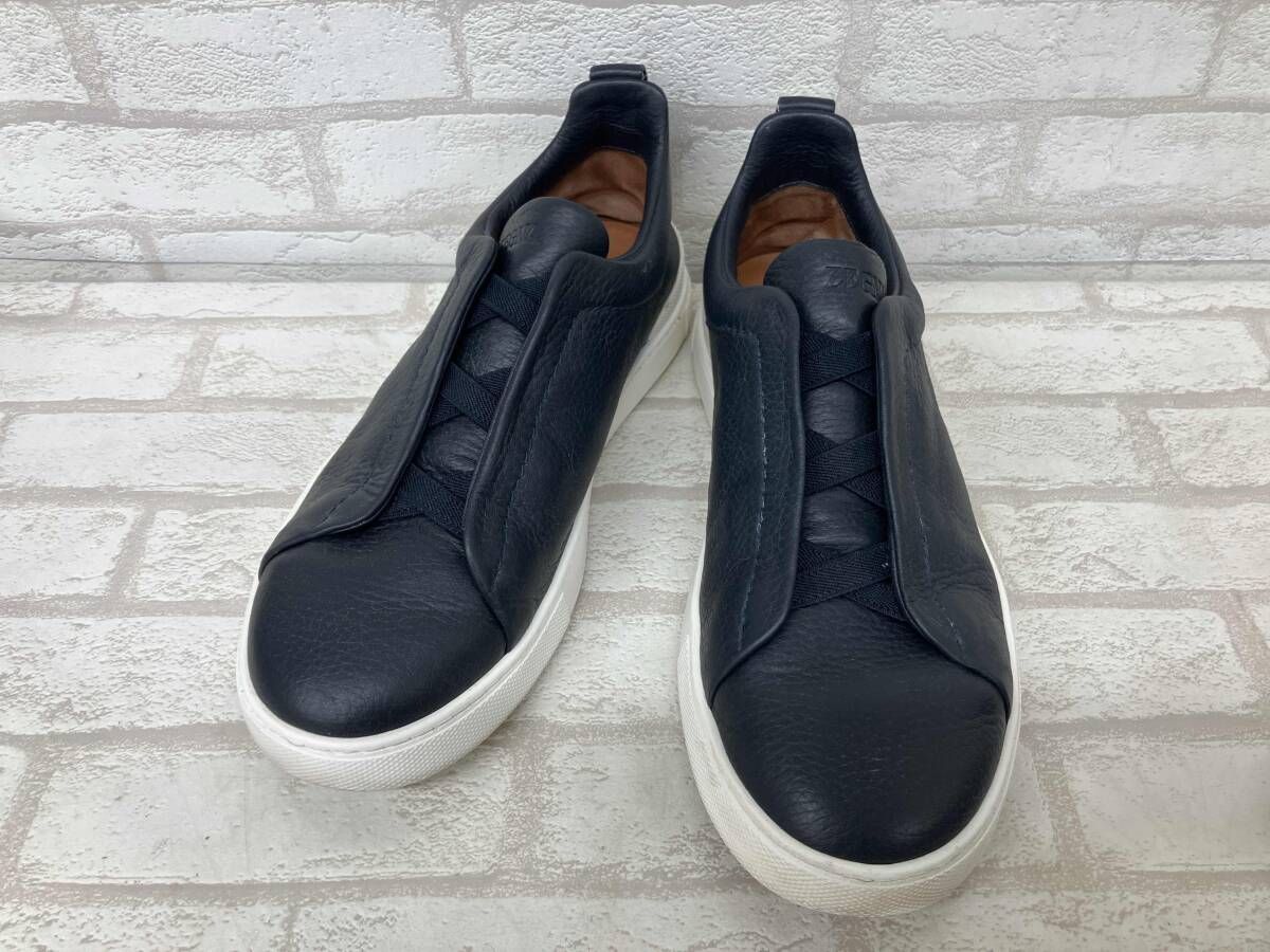 ZEGNA S4667Z ゼニア スニーカー スリッポン レザー ブラック メンズ