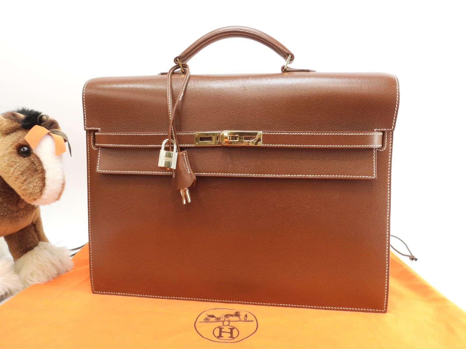 エルメス ケリーデペッシュ38 リセ/コニャック ゴールド金具 ブリーフ