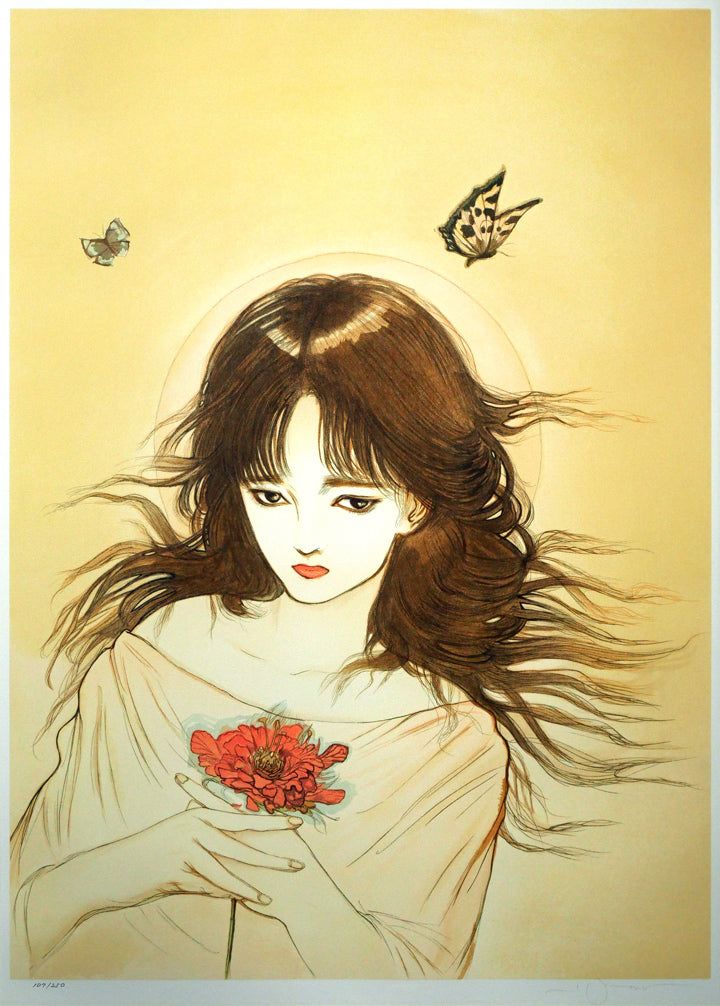 天野 喜孝「恋花-れんか-」リトグラフ・限定直筆サイン入り・保証書