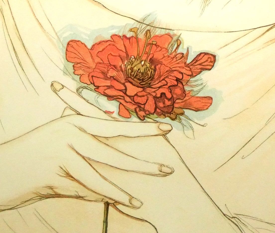 天野 喜孝「恋花-れんか-」リトグラフ・限定直筆サイン入り・保証書