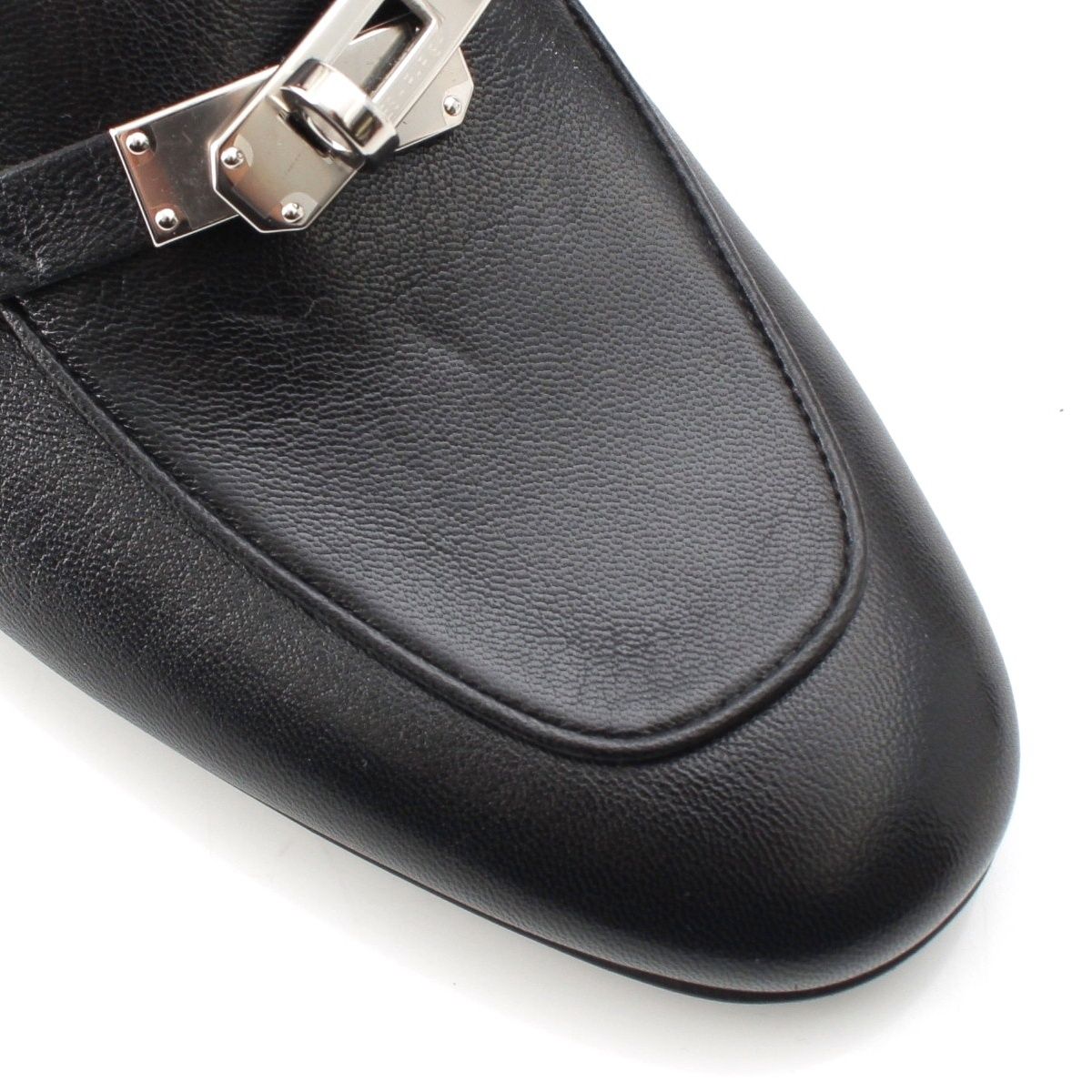 エルメス オズ レザー ケリー金具 ミュール サンダル ブラック 36 1/2