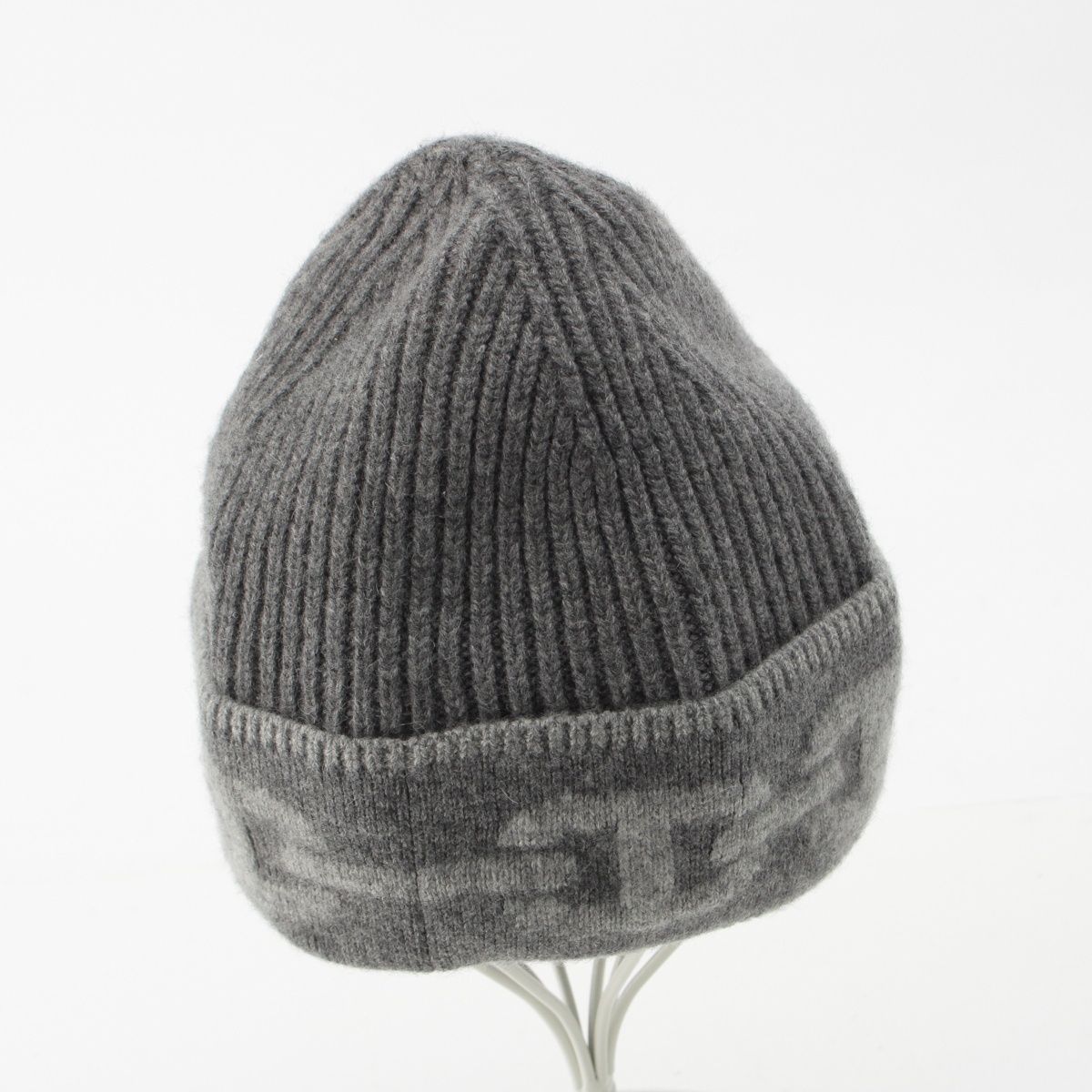 エルメス カシミヤ シェーヌダンクル ニットキャップ 帽子 グレー M