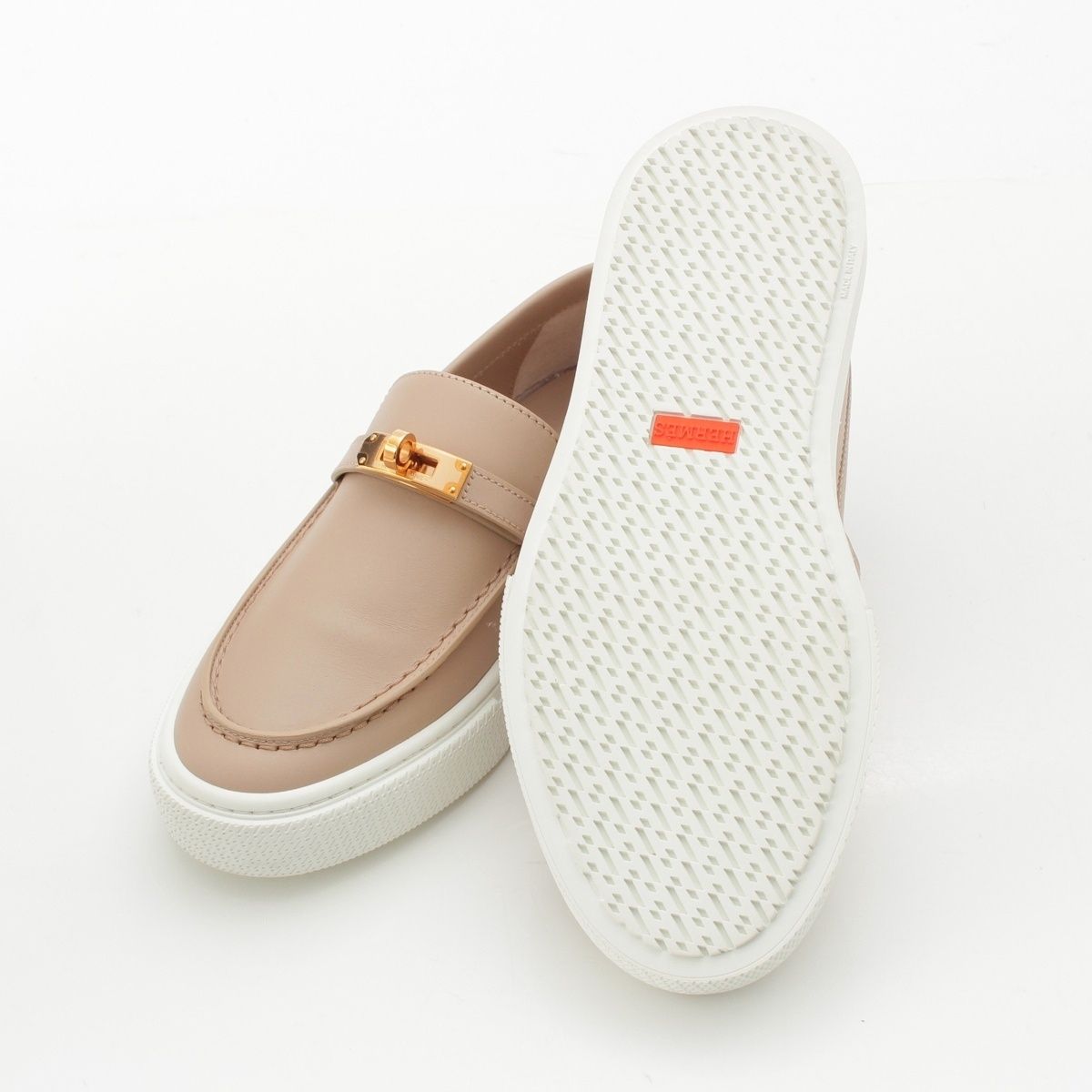 エルメス レザー ケリー金具 ゲーム スニーカー スリッポン シューズ