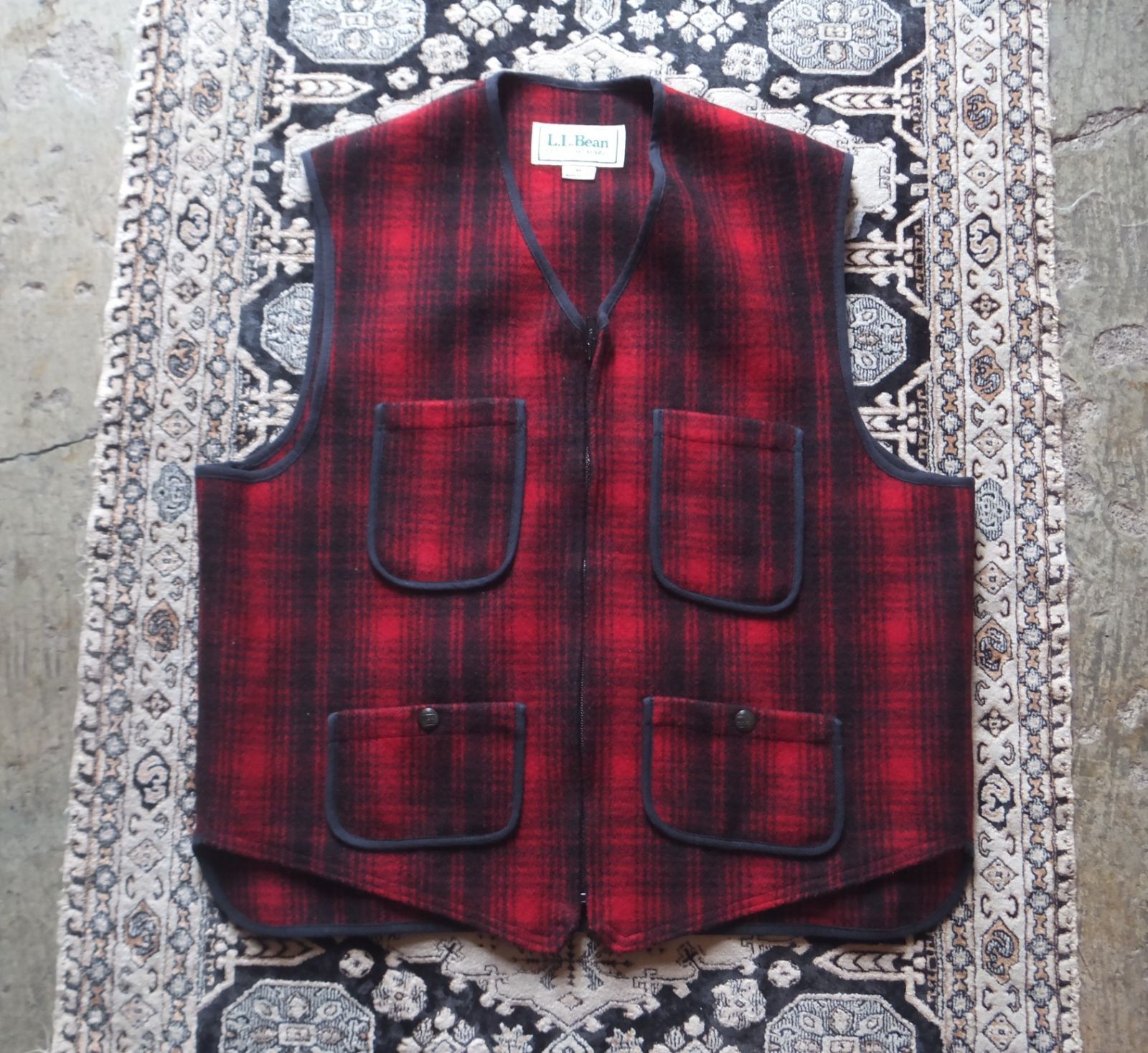 80s90s llbean wool check vest vest エルエルビーン ウールチェック 