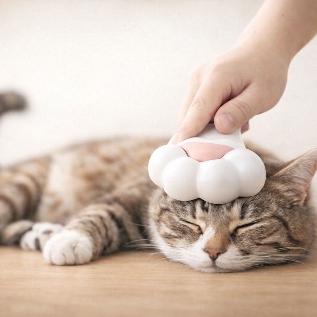 肉球モフプッシュブラシ 犬猫用 ペットブラシ 抜け毛対策 新品】肉球モフプッシュブラシ 犬猫用 ペットブラシ 抜け毛対策 猫