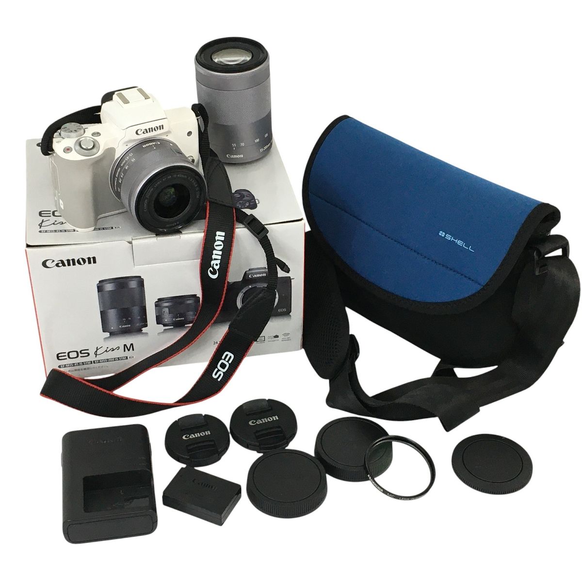 Canon EOS Kiss M EF-M 15-45mm F3.5-6.3 55-200mm F4.5-6.3 ダブル