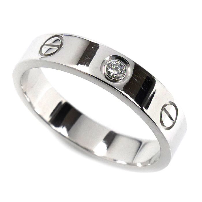 CARTIER カルティエ K18WG ホワイトゴールド ミニラブ 1Pダイヤ リング