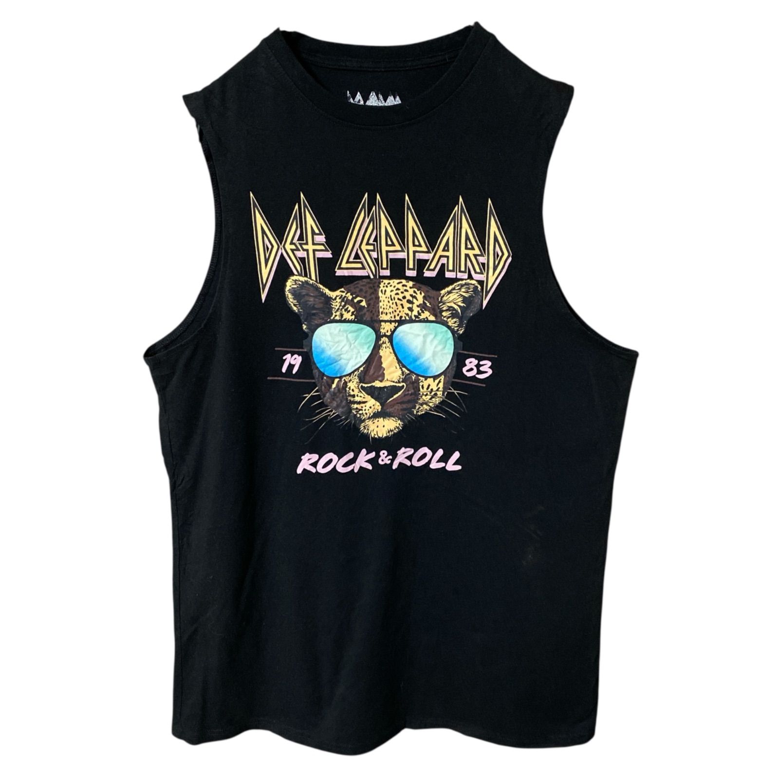 デフレパード DEF LEPPARD ANIMAL 古着 黒 Tシャツ バンドT ヒョウ柄