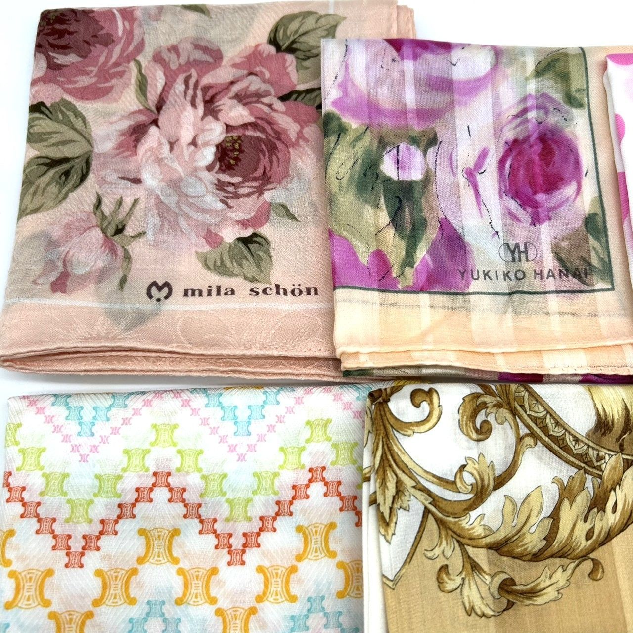 ブランドハンカチ 10枚セット まとめ売り 花柄・デザイン色々 セリーヌ