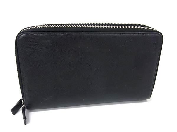 PRADA プラダ 長財布 ダブルジップ オーガナイザー - ブラック
