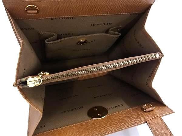 BVLGARI ブルガリ ハンドバッグ ブルガリブルガリ ブラウン レザー 