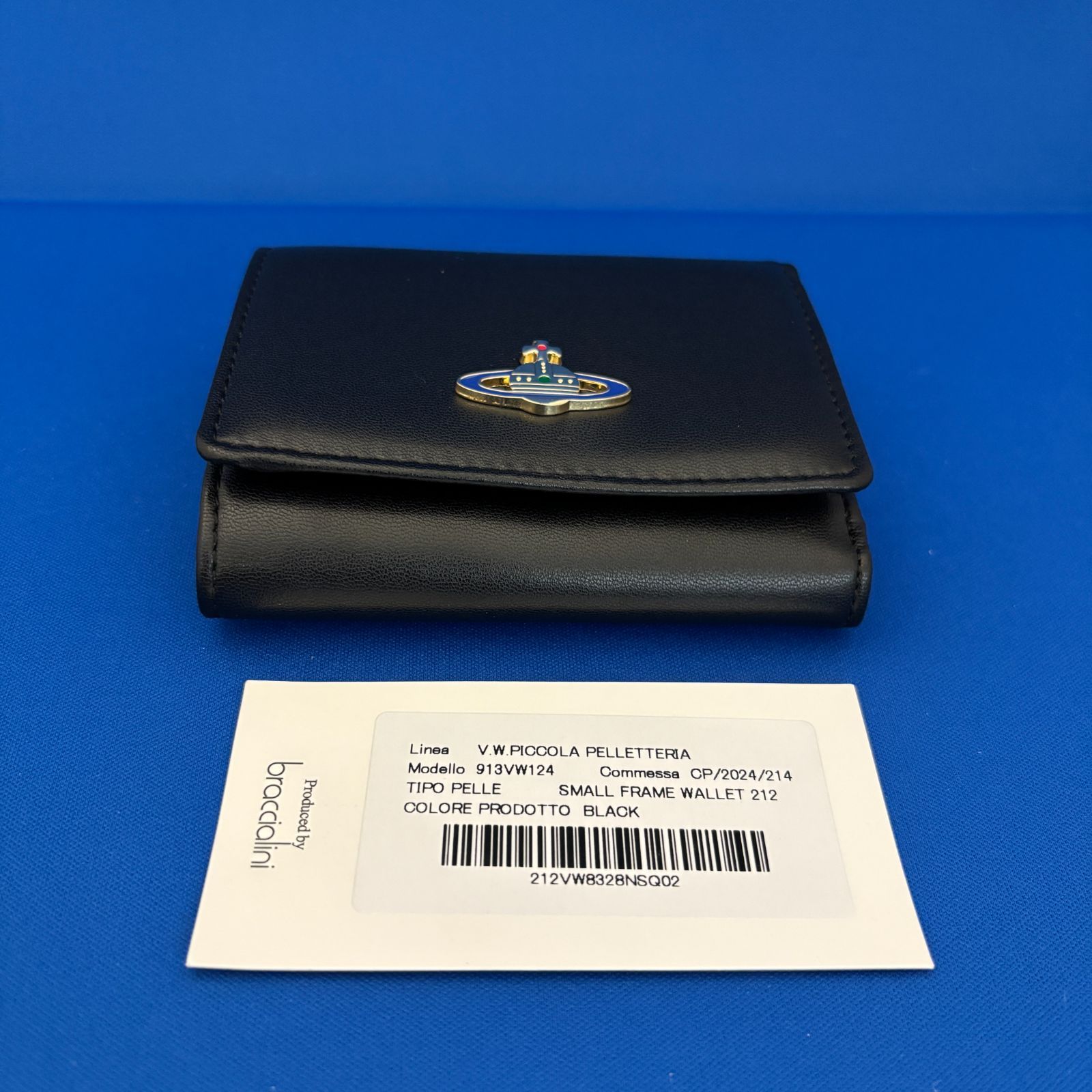 新品・正規品】ヴィヴィアンウエストウッド 三つ折財布 BLACK 無光沢 6