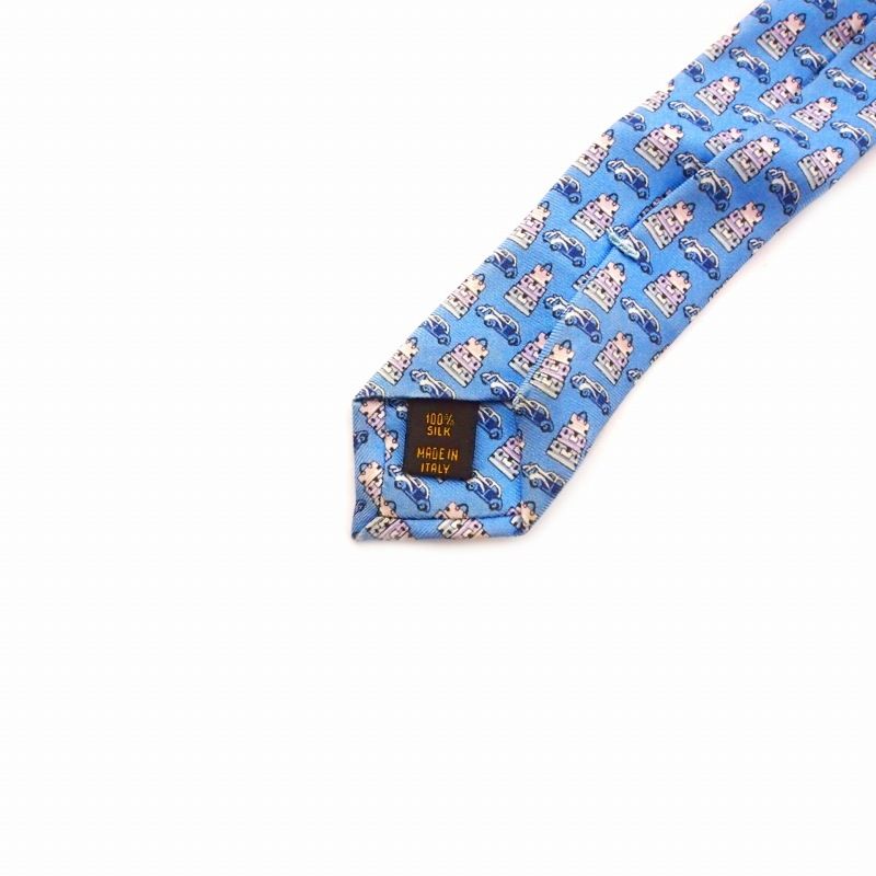 ルイヴィトン LOUIS VUITTON 総柄 シルクネクタイ ブルー 青 MR0196