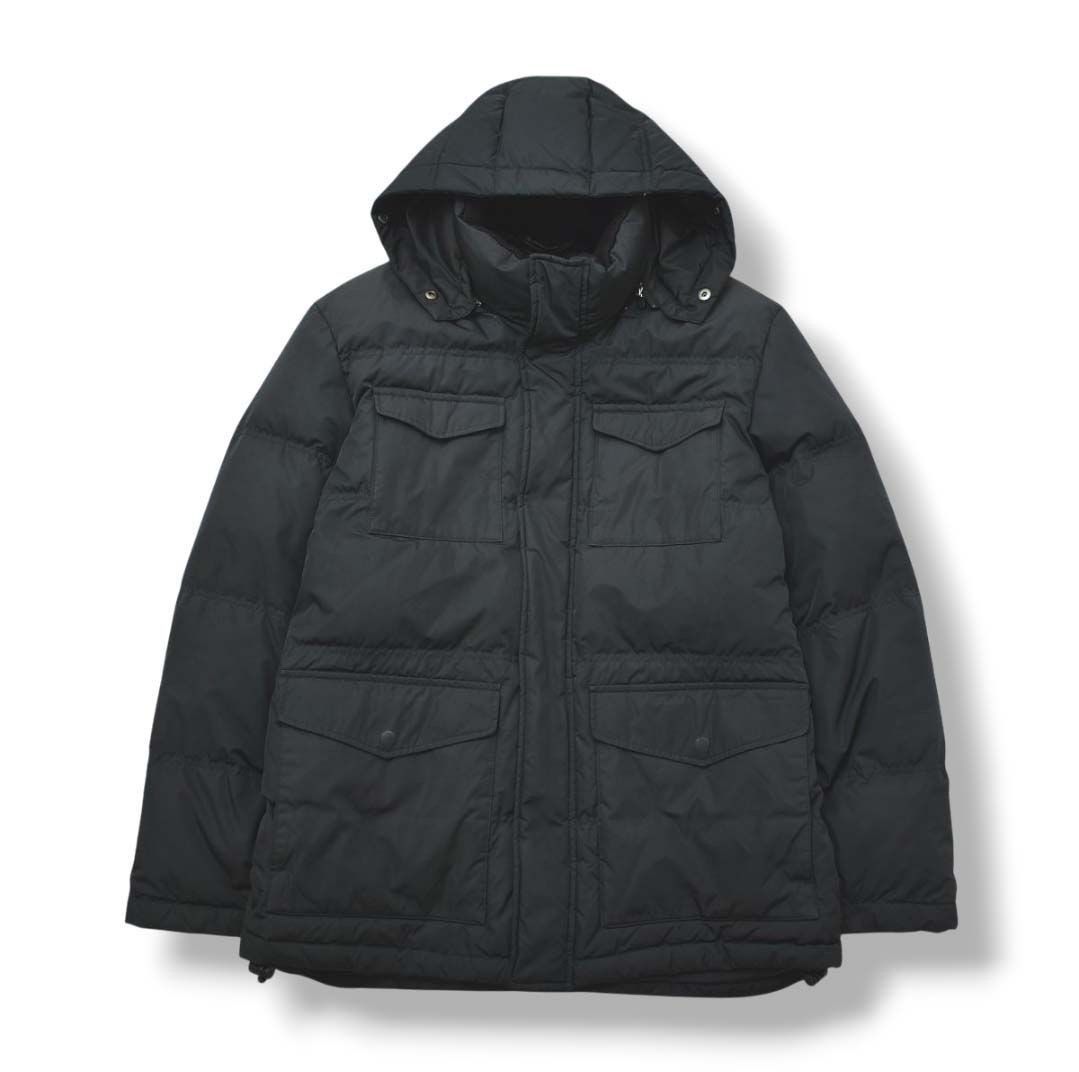メンズ Lacoste ブラック ダウンジャケット フード付き