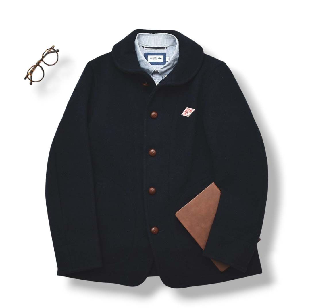 DANTON ウールモッサ ネイビー 42 ダントン DANTON ウールモッサ ショールカラージャケット 42 ネイビー