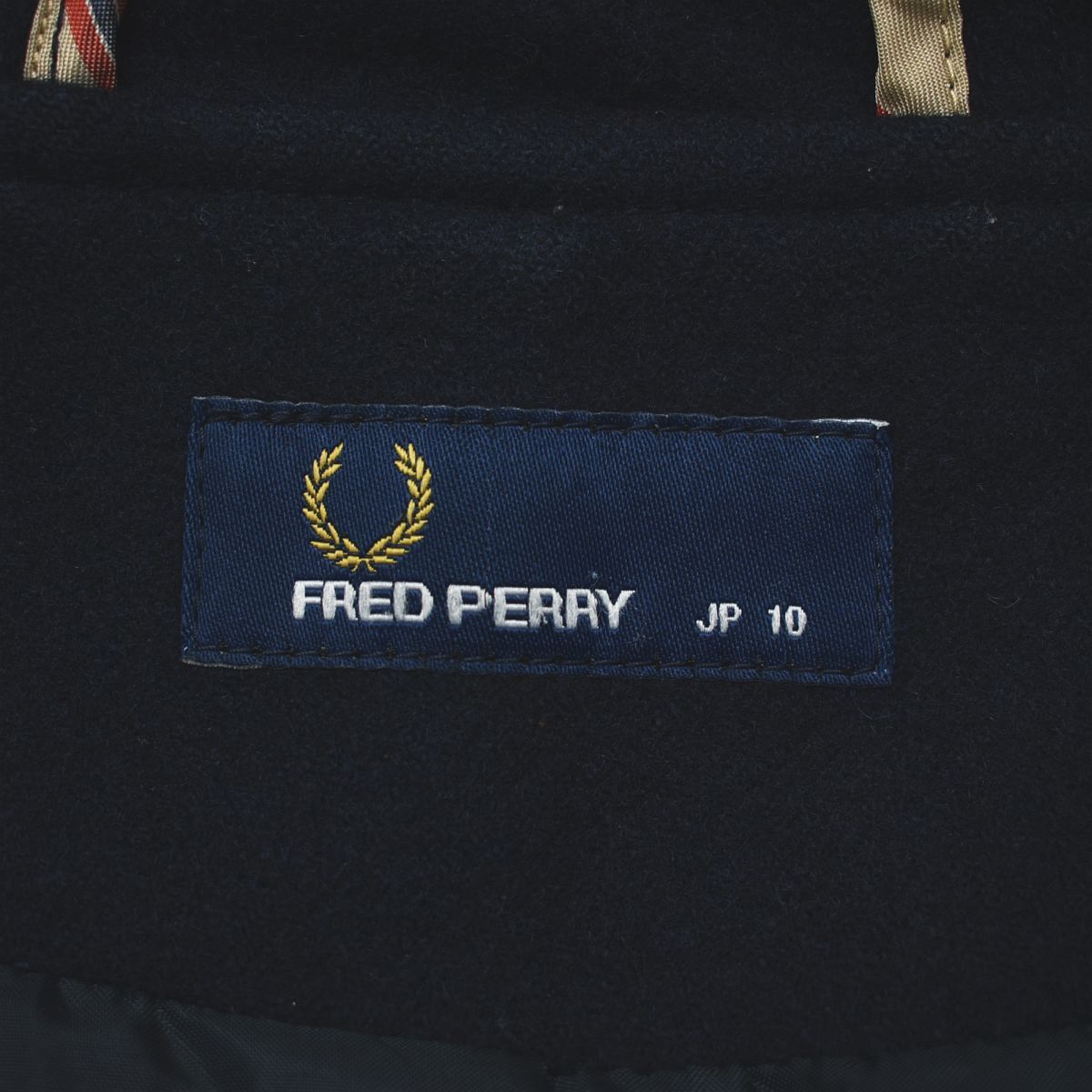 フレッドペリー メルトン ウール ダッフル コート 総裏地 10 ネイビー