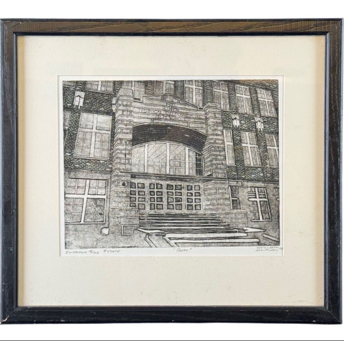 SUZAN TATHAM  銅版画「丘を越えて」 直筆サイン有　真作　小作品 SUZAN TATHAM 銅版画「丘を越えて」 直筆サイン有 真作 小作品