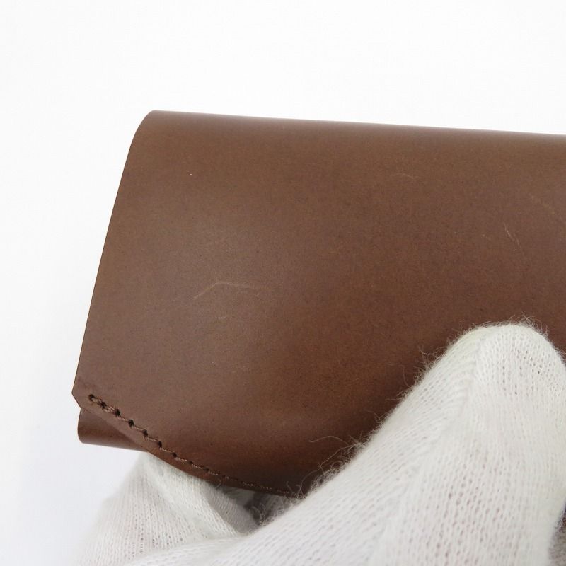 瀬戸大橋店】 中古 三つ折り財布 点と線 usuha-peta - ブラウン 【124