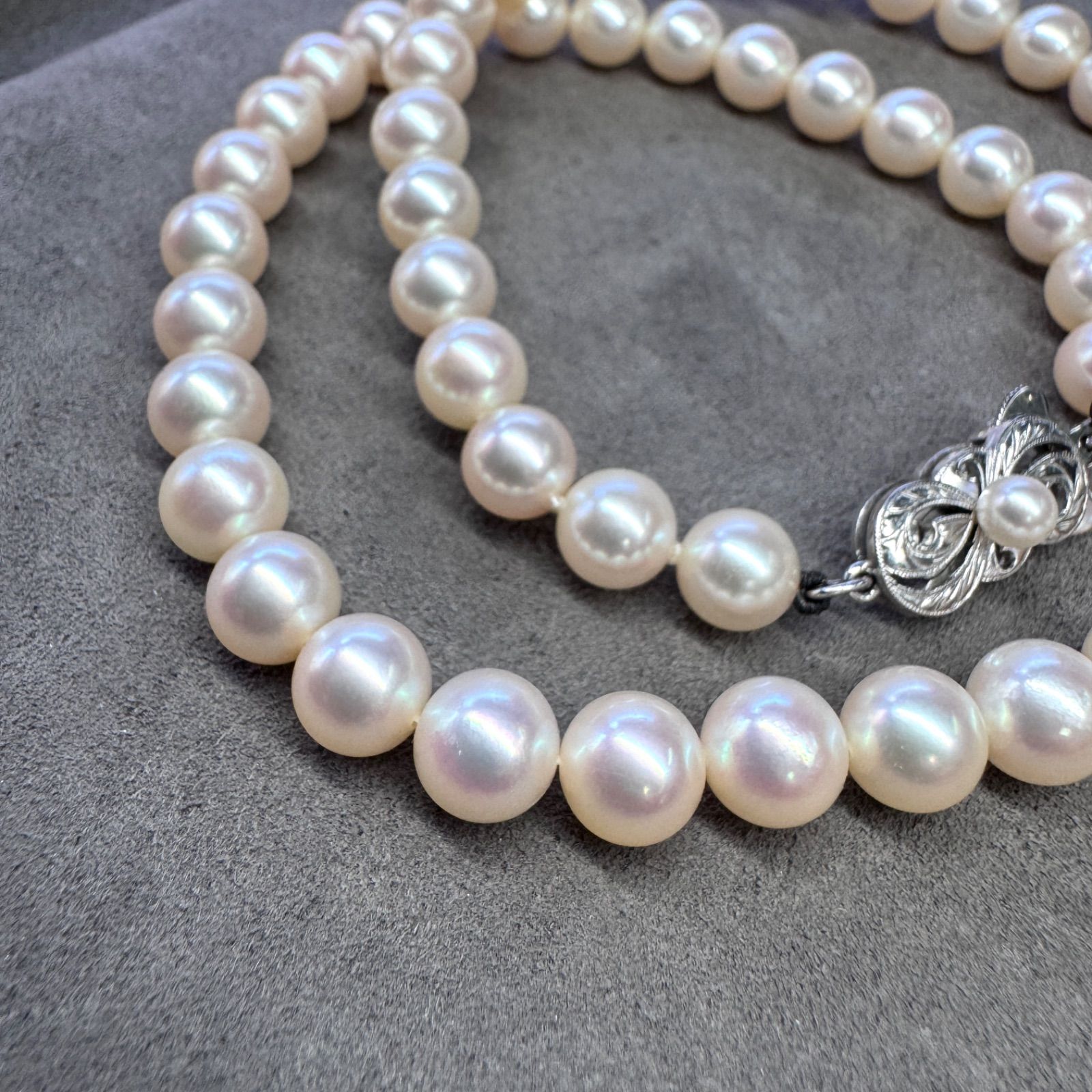 現行クラスプ MIKIMOTO ミキモト K14WG テリ最強 アコヤ真珠 あこや