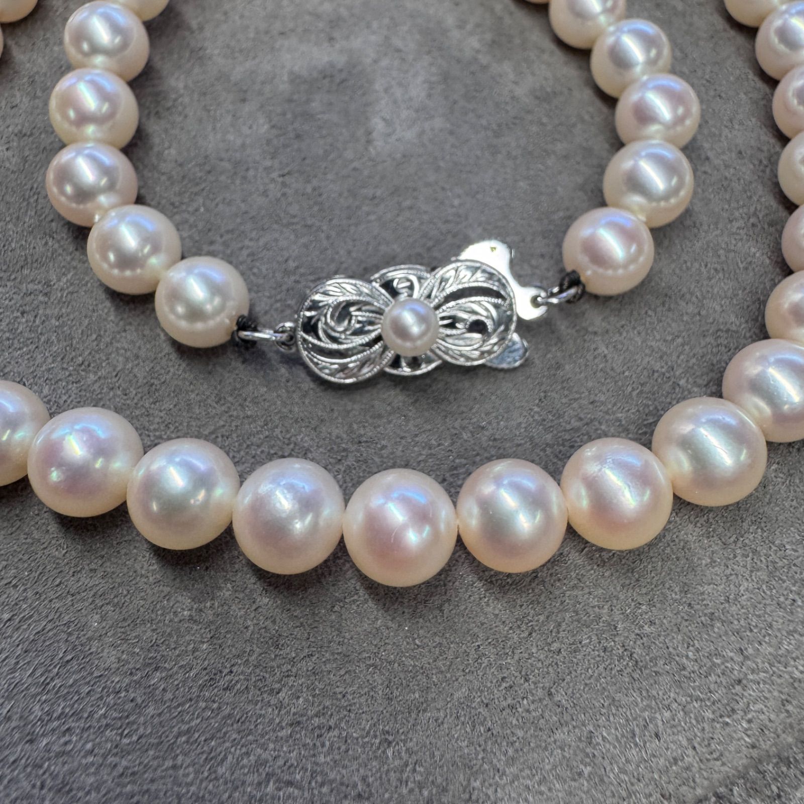 【最高峰】ミキモト　現行クラスプ　アコヤ　本真珠　パール　ネックレス　7mm 現行クラスプ MIKIMOTO ミキモト K14WG テリ最強 アコヤ真珠 あこや