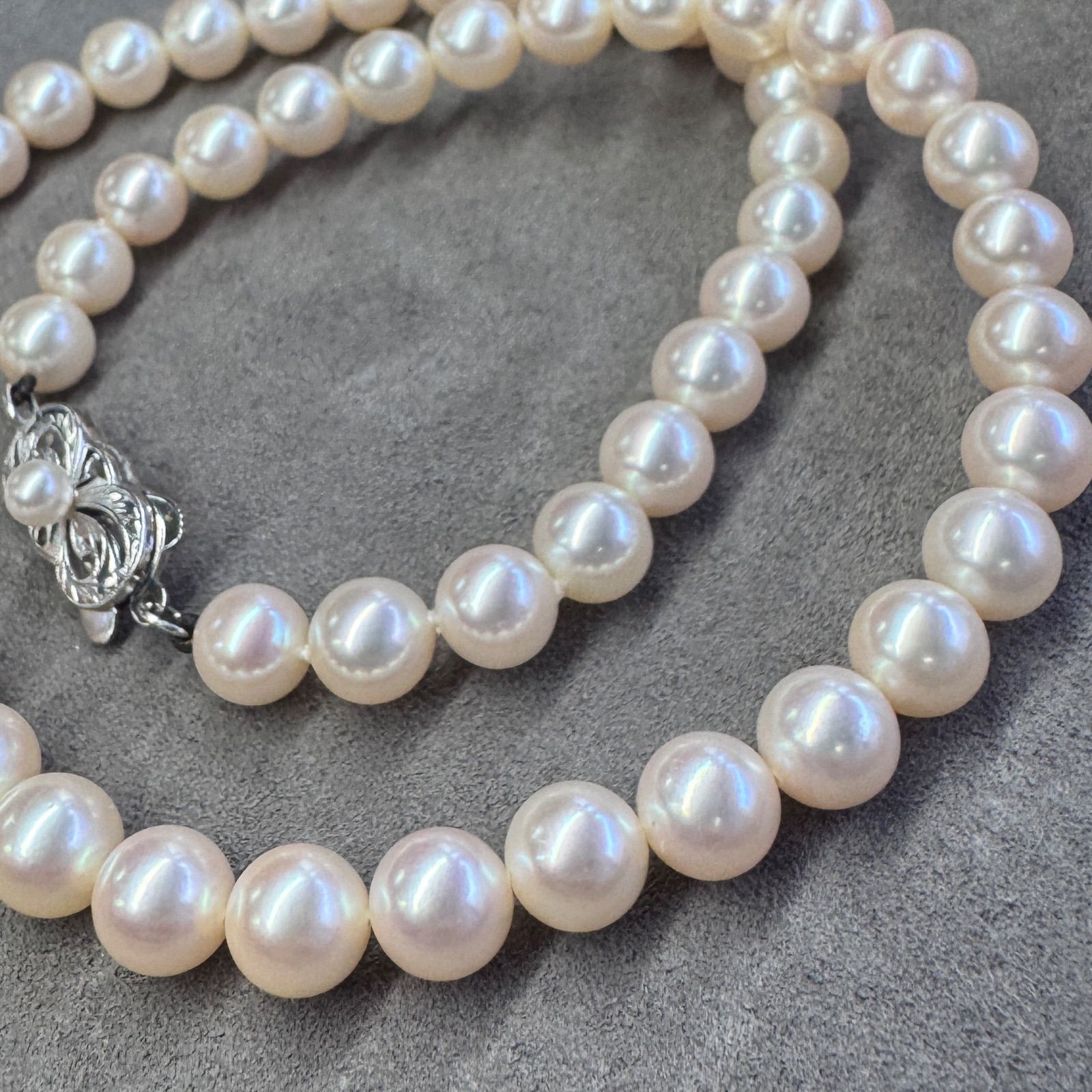 現行クラスプ MIKIMOTO ミキモト K14WG テリ最強 アコヤ真珠 あこや