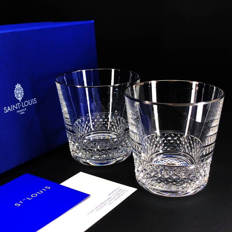美品・箱付き】SAINT-LOUIS サンルイ／ダイヤカット シルバーリム 