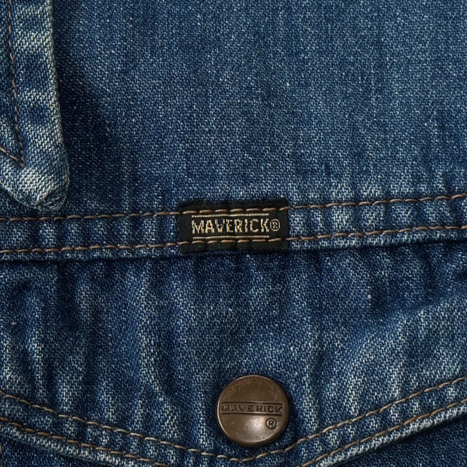 希少 USA製】70s MAVERICK デニム ブッシュジャケット L 縦落ち 