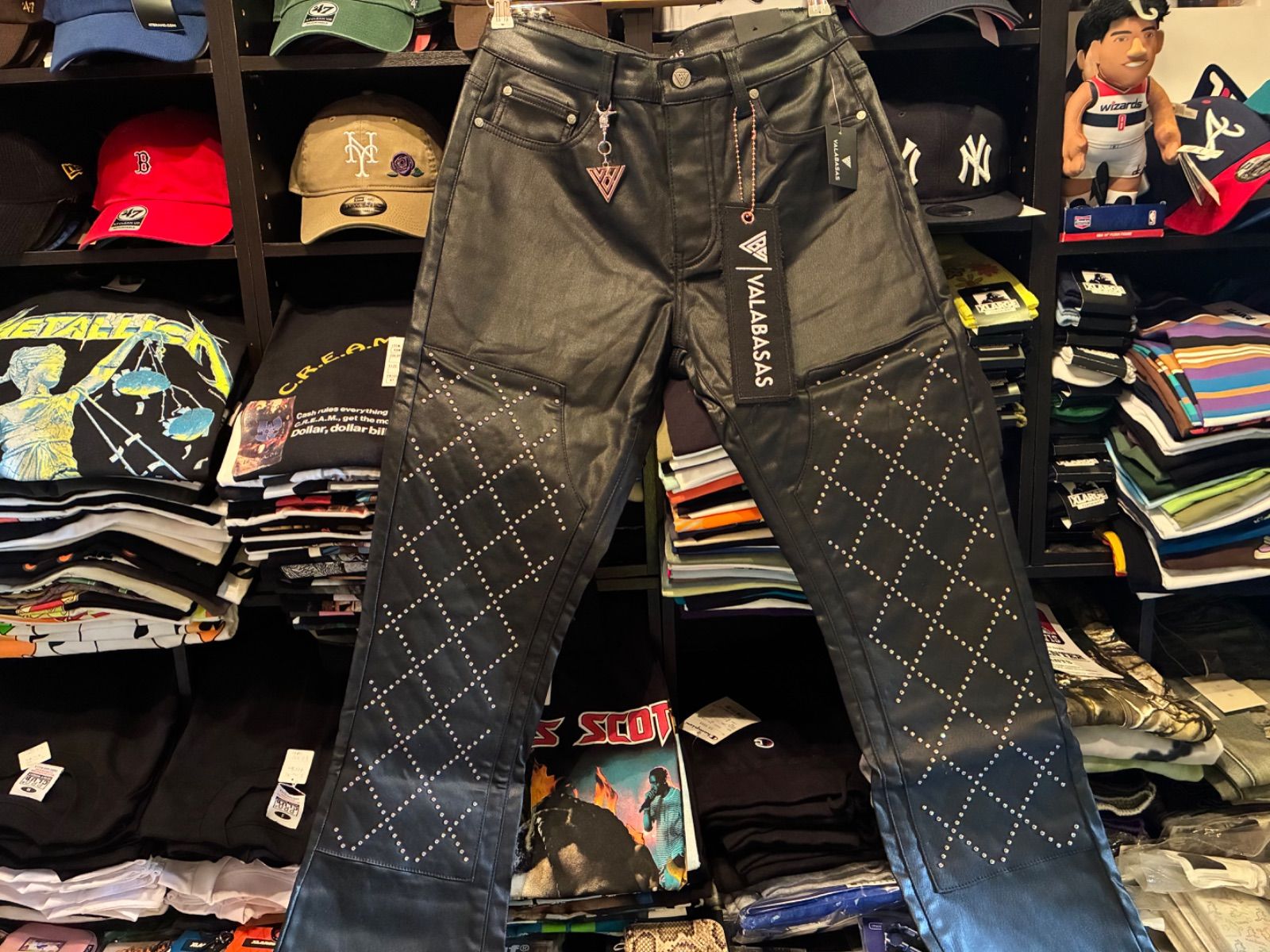 VALABASAS PUNCTURED STACKED DENIM (VLBS-VJ3-1063:BLACK) バラバサス