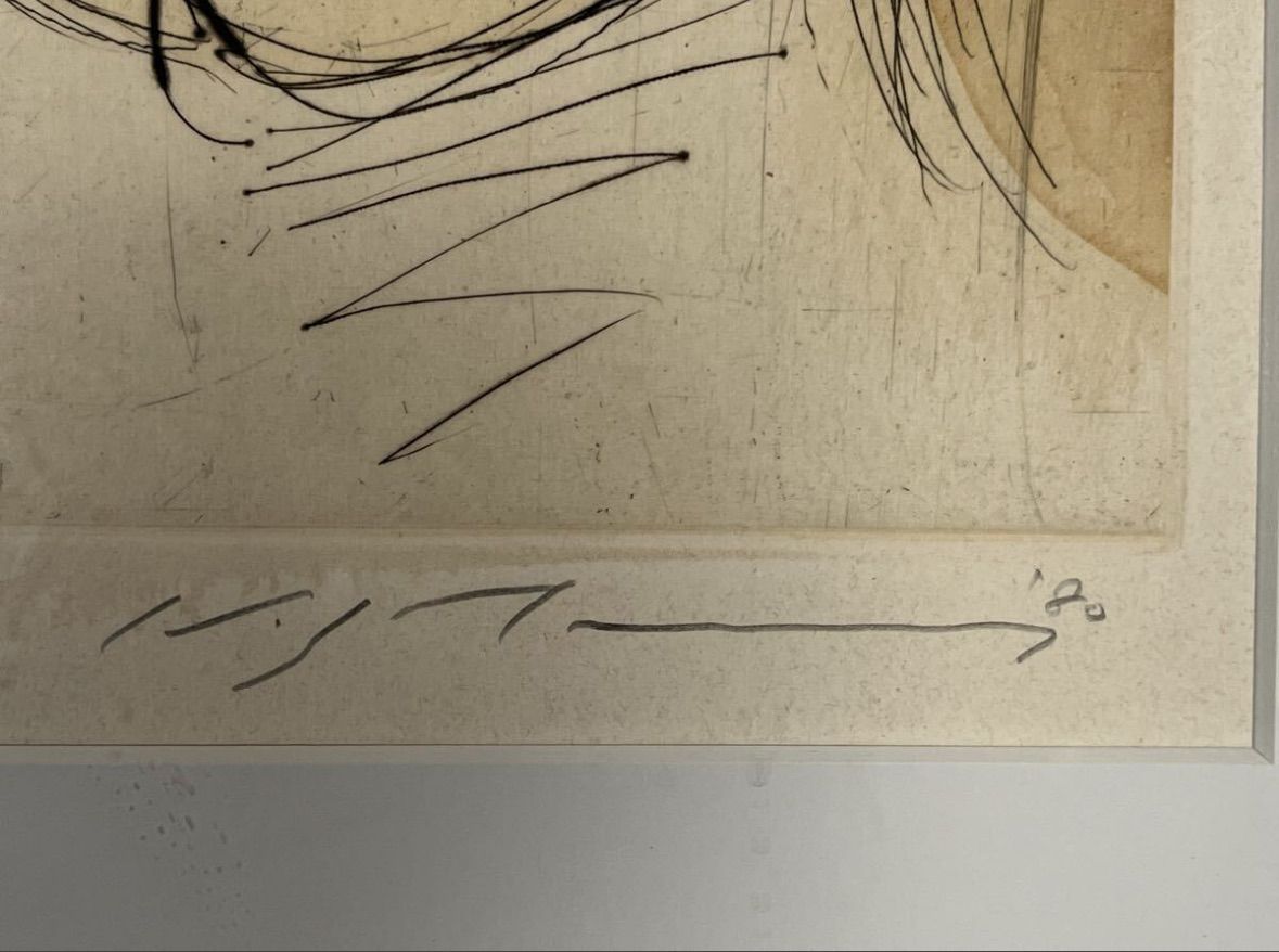 【真作】池田満寿夫「マグリッド夫人の涙」メゾチント 直筆サイン 版画 銅版画 真作】池田満寿夫「マグリッド夫人の涙」メゾチント 直筆サイン 版画