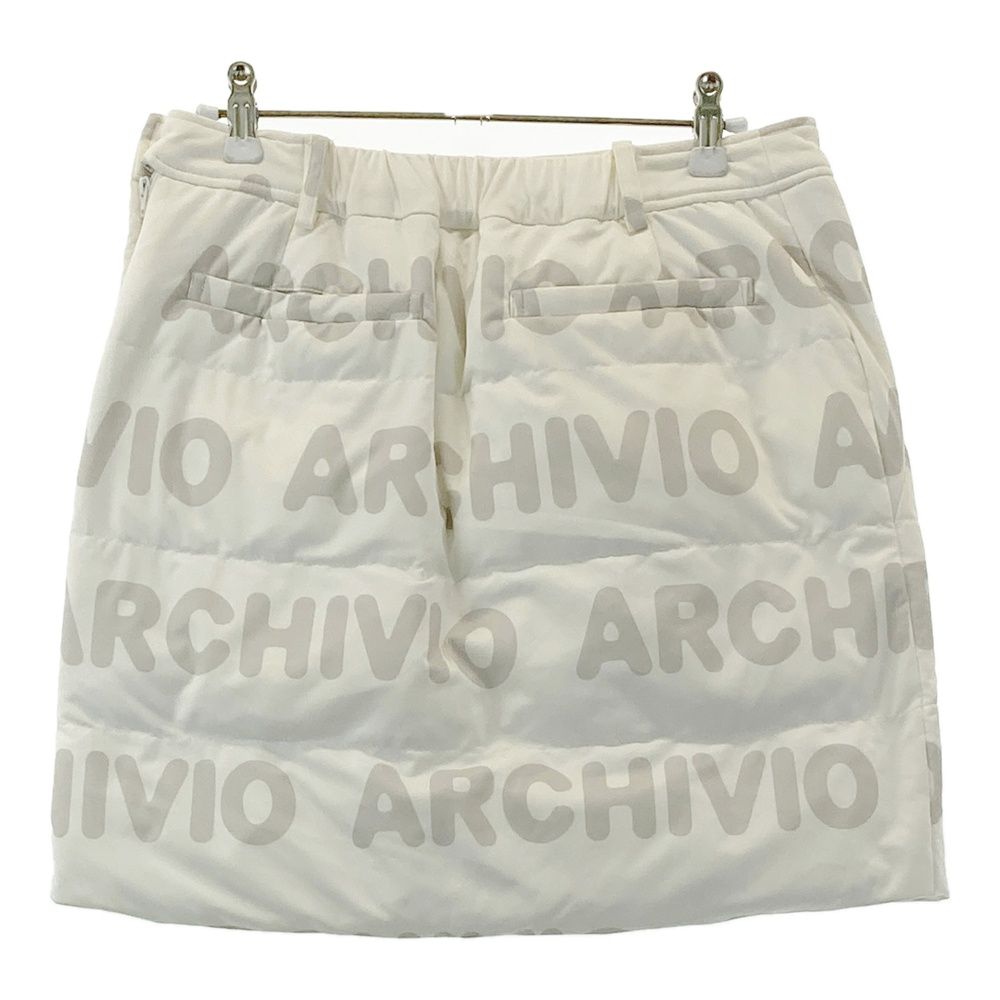 サイズ：38 ARCHIVIO アルチビオ 蓄熱 中綿スカート 総柄 ホワイト系