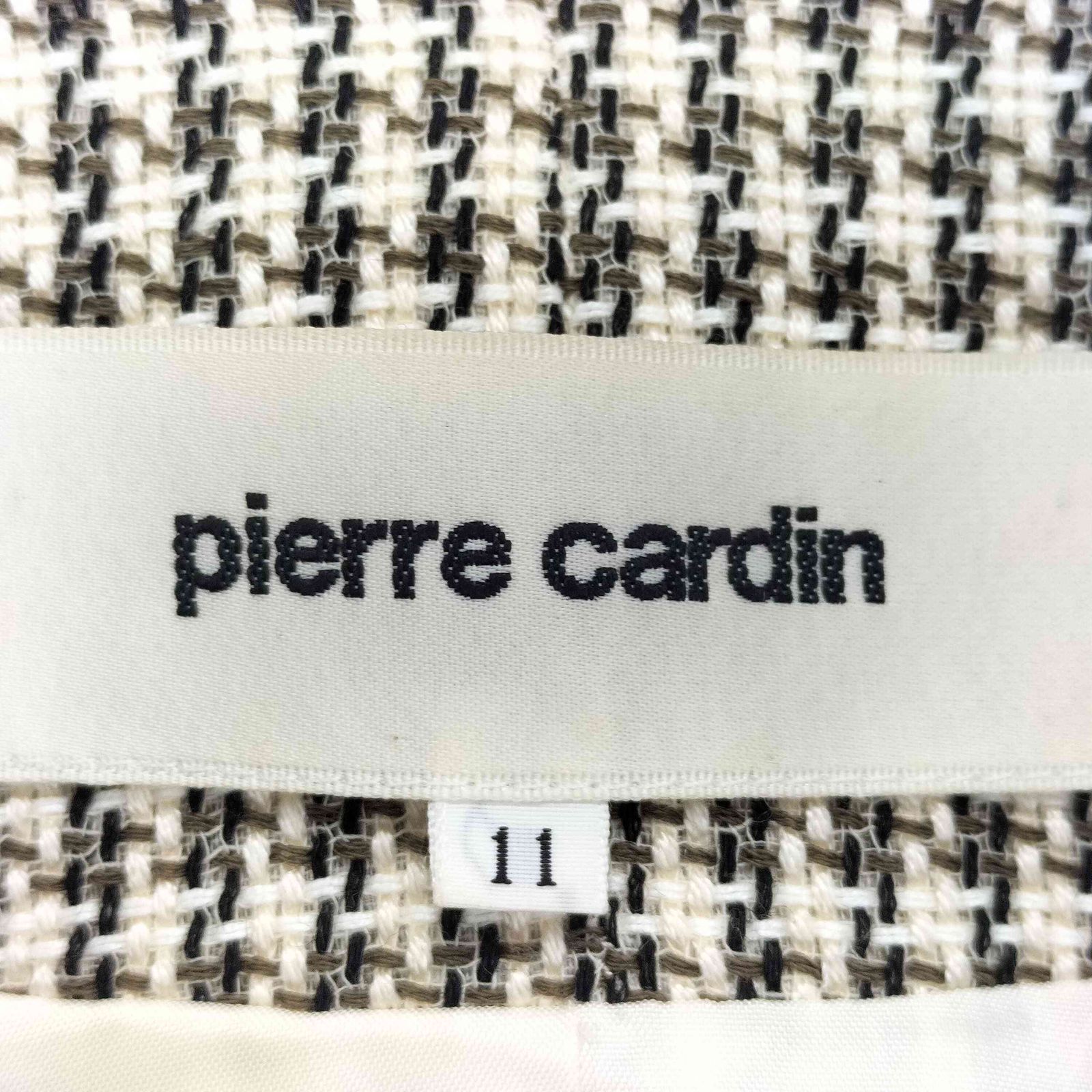 ピエールカルダン pierre cardin チェック柄 ノーカラージャケット 