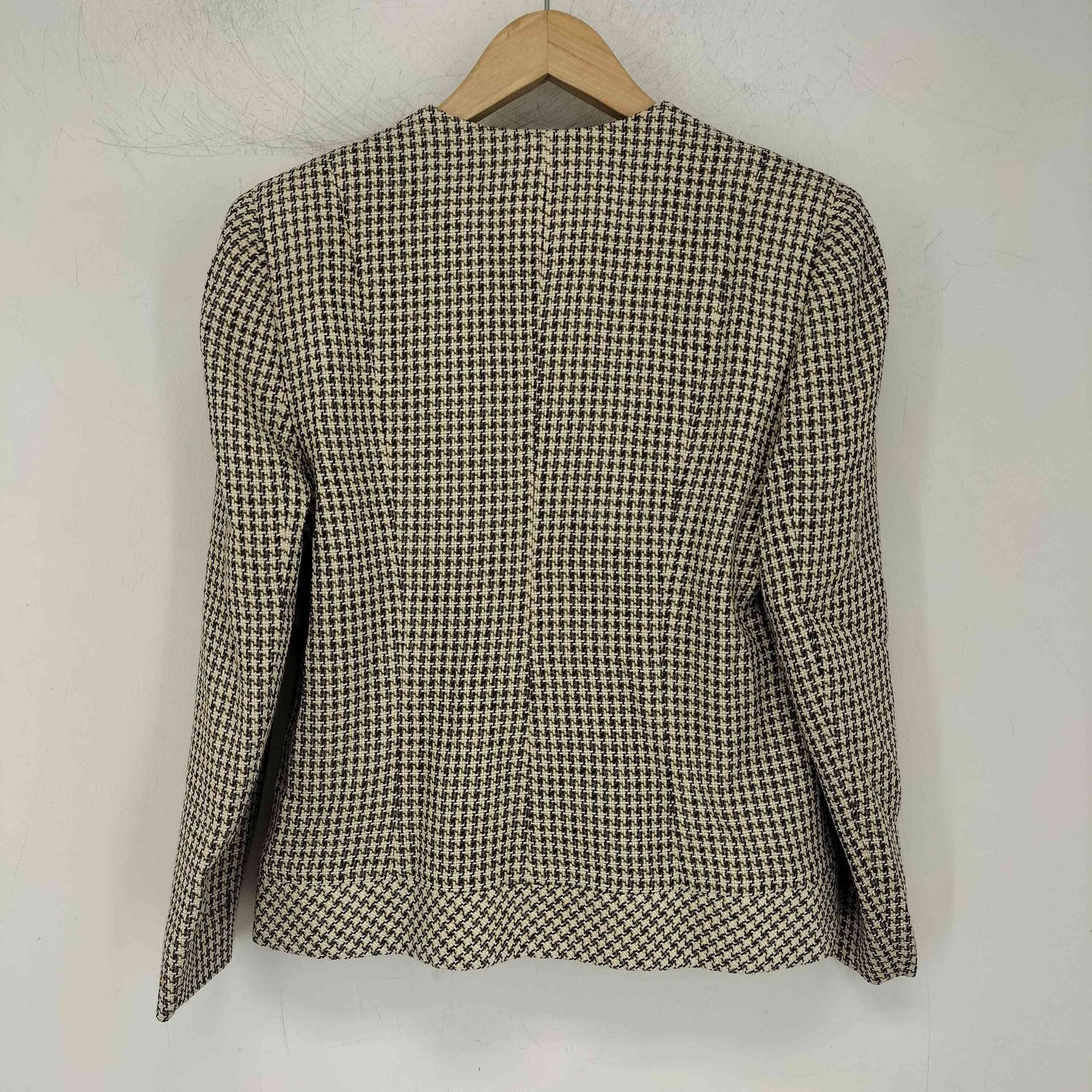 ピエールカルダン pierre cardin チェック柄 ノーカラージャケット