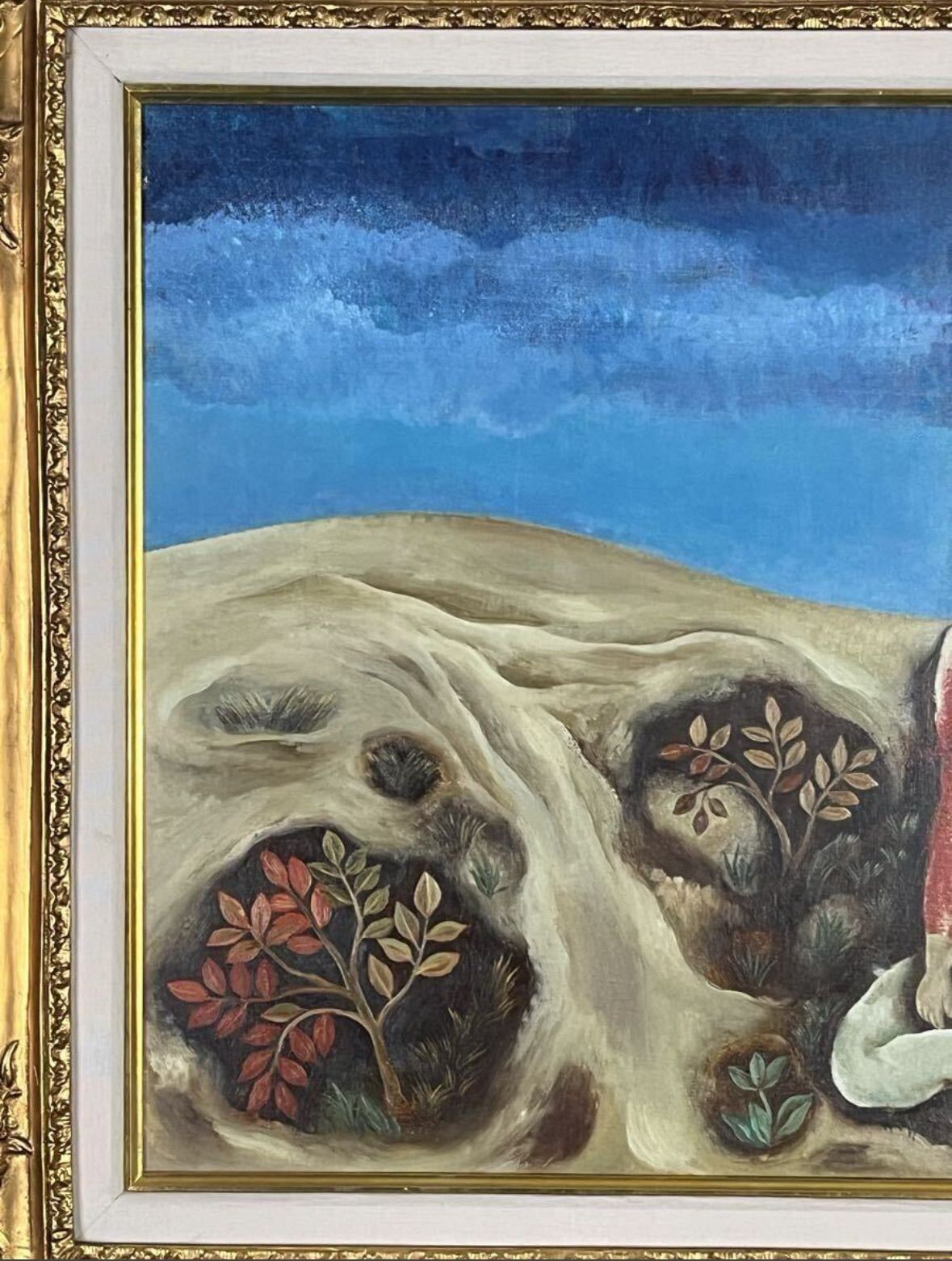 宮崎進「丘と少女」油彩 10号 証明シール 光風会会員 多摩美術大学名誉