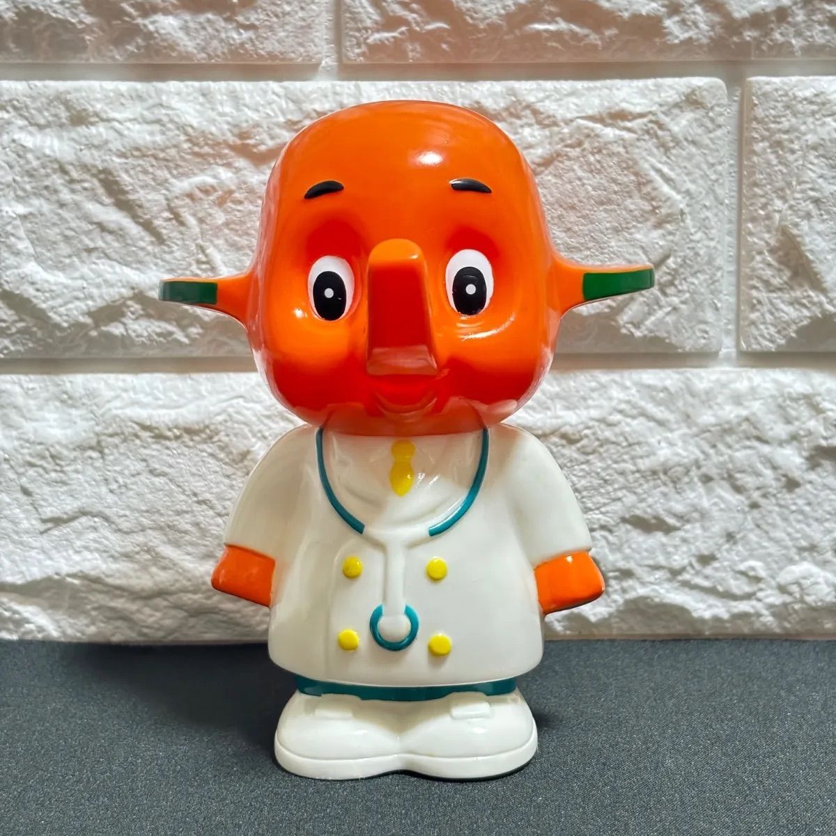 超希少][未使用] 1997年製造 サトちゃん ドクター ソフビ貯金箱 当時物